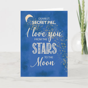 Secret Pal, liefde van sterren naar maan Night Sky Kaart