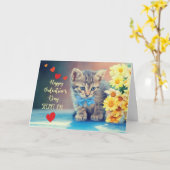 Secret Pal Love Valentijn Kitten Yellow Daisies Kaart (Gele Bloem)