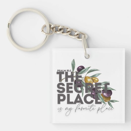Secret Place Psalm 91 Christelijk T-shirt Sleutelhanger (Voorkant)