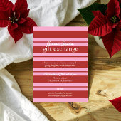 Secret Santa Cabana Roze en rode Stripe Preppy Kaart