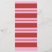 Secret Santa Cabana Roze en rode Stripe Preppy Menu (Achterkant)