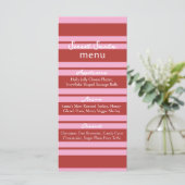Secret Santa Cabana Roze en rode Stripe Preppy Menu (Staand voorkant)