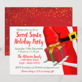 Secret Santa Christmas Holiday Gift Exchange Party Kaart (Voorkant / Achterkant)