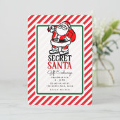 Secret Santa Christmas Holiday Gift Exchange Party Kaart (Staand voorkant)