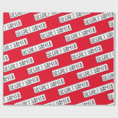 Secret Santa Christmas Holiday  Sign Rood Cadeaupapier (Vlak)