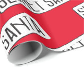 Secret Santa Christmas Holiday  Sign Rood Cadeaupapier (Rol Hoek)