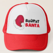 Secret Santa Claus Red Kerstmis Funny Holiday Trucker Pet (Voorkant)