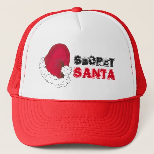 Secret Santa Claus Red Kerstmis Funny Holiday Trucker Pet (Voorkant)