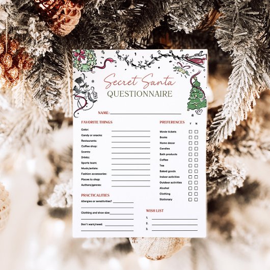 Secret Santa Co Worker Gift Exchange Kaart