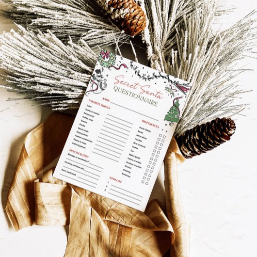 Secret Santa Co Worker Gift Exchange Kaart