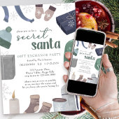 Secret Santa Cozy Winter Gift Exchange Party Kaart