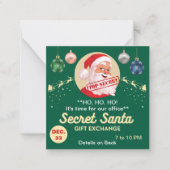 Secret Santa Gift Exchange Green Party SM Uitnodig Notitiekaartje (Voorkant)