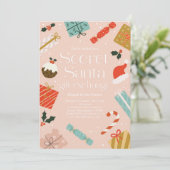 Secret Santa Gift Exchange Holiday Party Kaart (Staand voorkant)