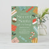 Secret Santa Gift Exchange Holiday Party Kaart (Staand voorkant)