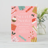 Secret Santa Gift Exchange Holiday Party Kaart (Staand voorkant)