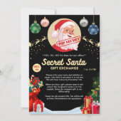 Secret Santa Gift Exchange Kantoor Home Black Part Kaart (Voorkant)
