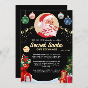 Secret Santa Gift Exchange Kantoor Home Black Part Kaart