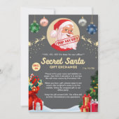Secret Santa Gift Exchange Kantoor Home Grey Party Kaart (Voorkant)