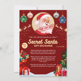 Secret Santa Gift Exchange Kantoor Home Red Party Kaart
