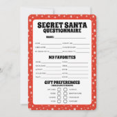 Secret Santa Gift vragenlijst Feestdagenkaart (Voorkant)