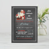 Secret Santa Holiday Party 5x7  Chalkboard Kaart (Staand voorkant)