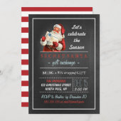 Secret Santa Holiday Party 5x7  Chalkboard Kaart (Voorkant / Achterkant)