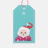 Secret Santa Illustratief Kleurrijke Kerstmis Cadeaulabel (Achterkant)