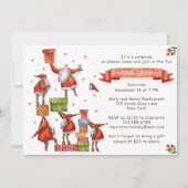 Secret Santa Kerstmis Party Moderne Waterverf Kaart (Voorkant)