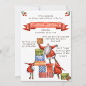 Secret Santa Kerstmis Party Moderne Waterverf Kaart (Voorkant)