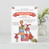 Secret Santa Kerstmis Party Moderne Waterverf Kaart (Staand voorkant)