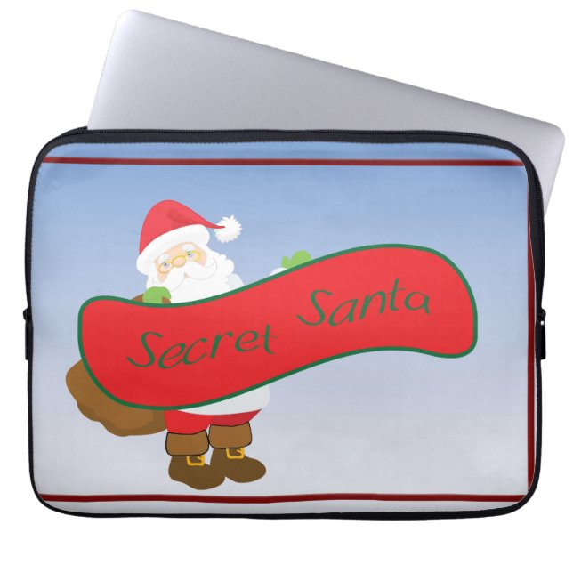 Secret Santa Pollyanna White Elephant Laptop Sleeve (Voorkant)