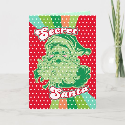 Secret Santa Pop Art Custom Holiday Greeting Kaart (Voorkant)
