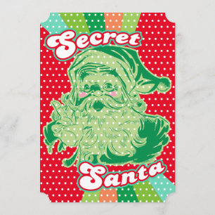 Secret Santa Pop Art Custom Party-uitnodigingen Kaart