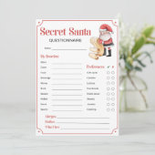 Secret Santa Questionnaire voor Gift Exchange Kaar (Staand voorkant)
