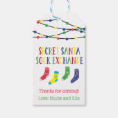 Secret Santa Sock Exchange Sock Swap Holiday Party Cadeaulabel (Voorkant)