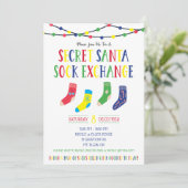Secret Santa Sock Exchange Sock Swap Holiday Party Kaart (Staand voorkant)