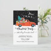 Secret Santa Truck Chistmas Tree Party Kaart (Staand voorkant)