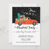 Secret Santa Truck Chistmas Tree Party Kaart (Voorkant)