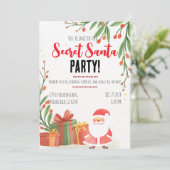 Secret Santa Watercolor Christmas Party  Kaart (Staand voorkant)