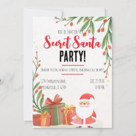 Secret Santa Watercolor Kerstfeest Kaart