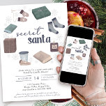Secret Santa Winter Wreath Gift Exchange Party Kaart<br><div class="desc">De geheime de uitwisselingspartij van de Kerstman die u met uw eigen regels en instructies kunt aanpassen. Waterverf met handgeschreven titel en winterkreet in Scandinavische hygge stijl met sneeuwvlokken. Neutraal ontwerp in tinten groen, blauw bruin en grijs - ideaal voor het feestelijke kerstthema of het winterfeest. Blader door mijn Gift...</div>