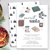 Secret Santa Winter Wreath Gift Exchange Party Kaart