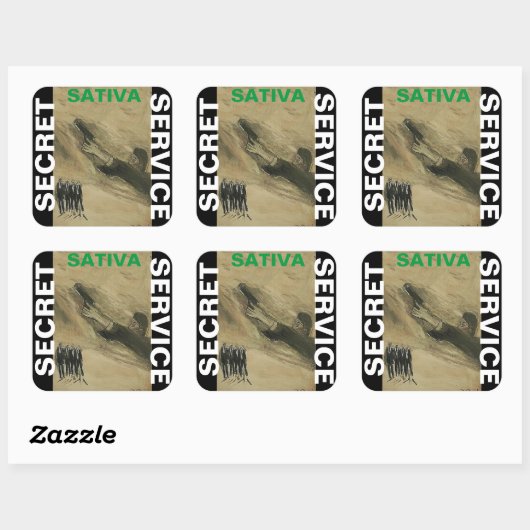 SECRET SERVICE SATIVA VIERKANTE STICKER (Vel)