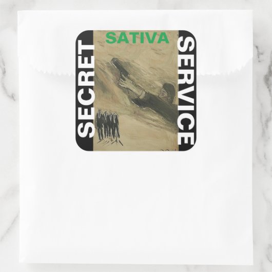 SECRET SERVICE SATIVA VIERKANTE STICKER (Tas)