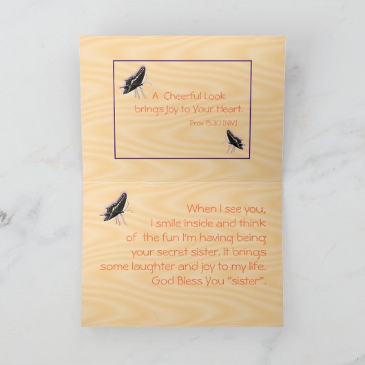 Secret Sister-customize sentiment Kaart (Binnen)