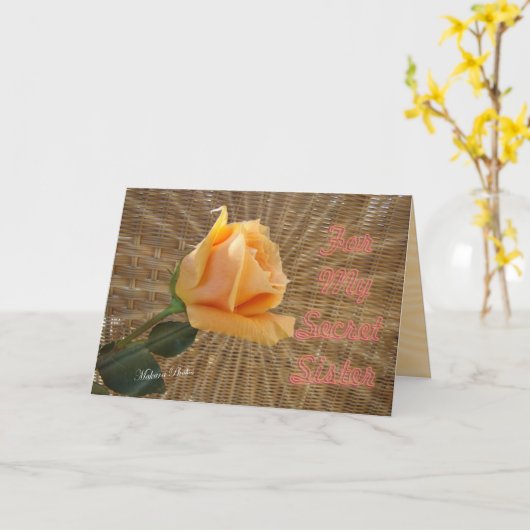 Secret Sister-customize sentiment Kaart (Gele Bloem)