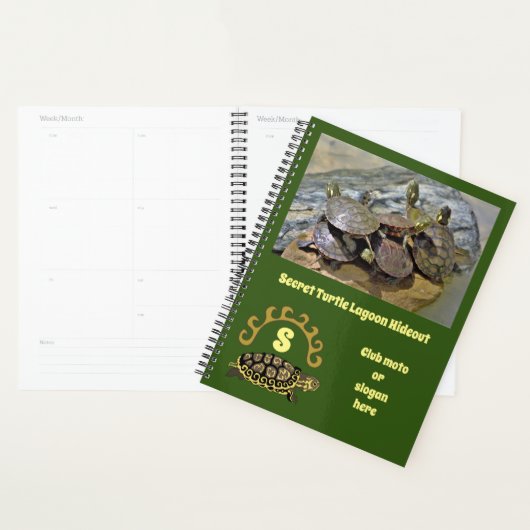 Secret Turtle Lagoon Hideout Foto Motto Planner (Display)