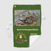 Secret Turtle Lagoon Hideout Photo Monogram Golfhanddoek (Insitu)