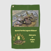 Secret Turtle Lagoon Hideout Photo Monogram Golfhanddoek (Voorkant)