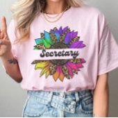 Secretaresse Beroep Regenboog Zonnebloem T-shirt